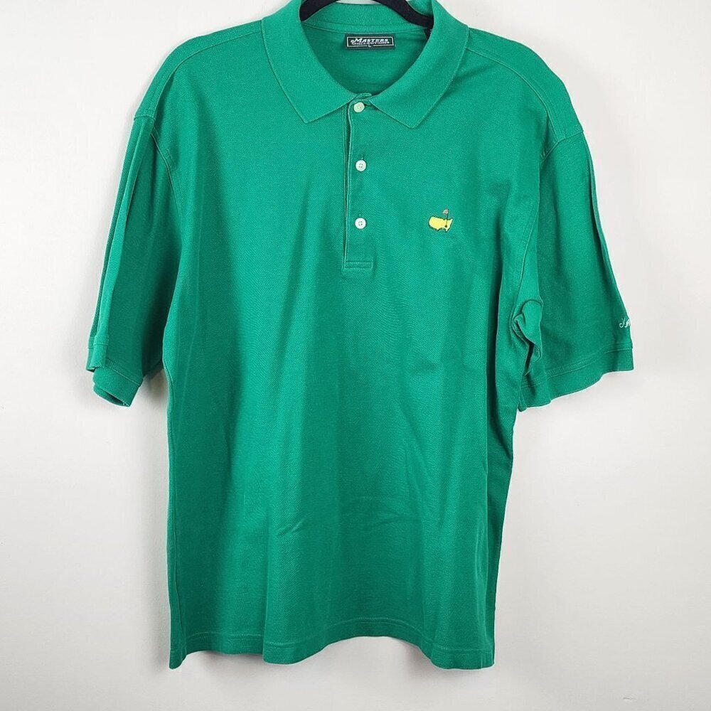 Masters Collection men sz L green polo shirt short sleeve golf